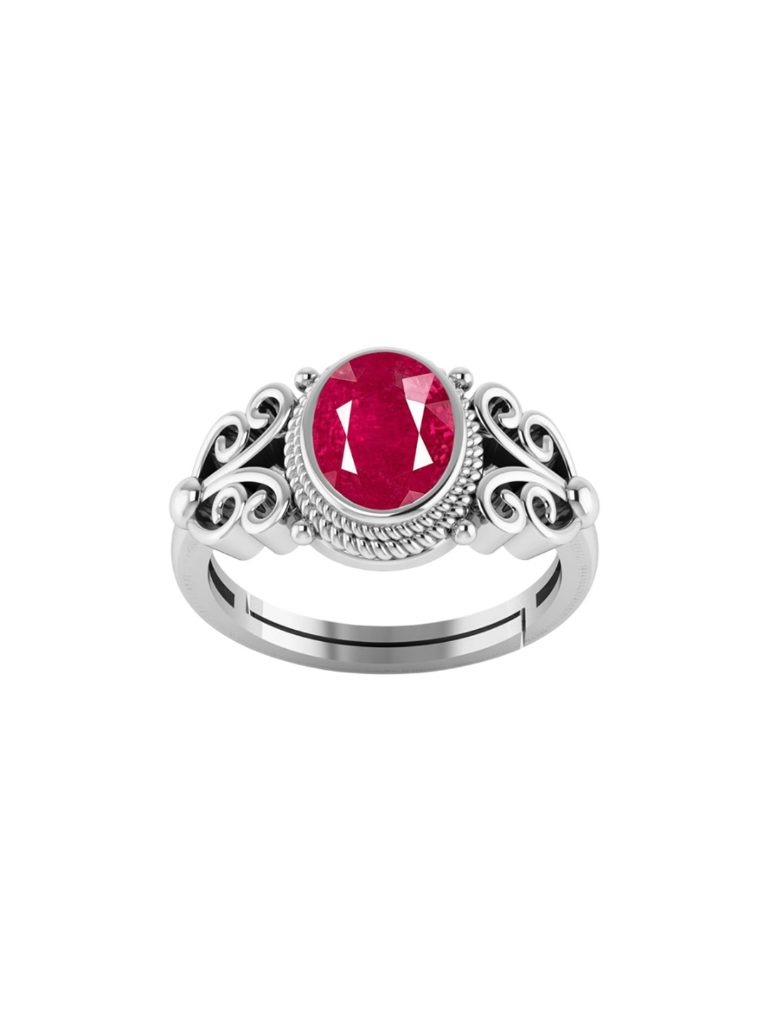 

LMDPRAJAPATIS Unisex Embellished Ring, Silver