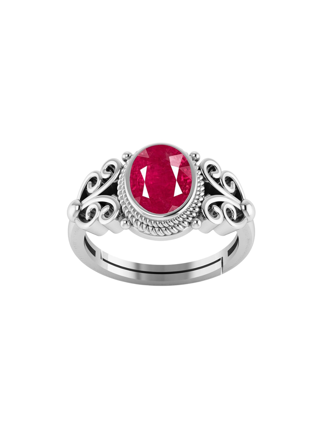

LMDPRAJAPATIS Unisex Embellished Ring, Silver