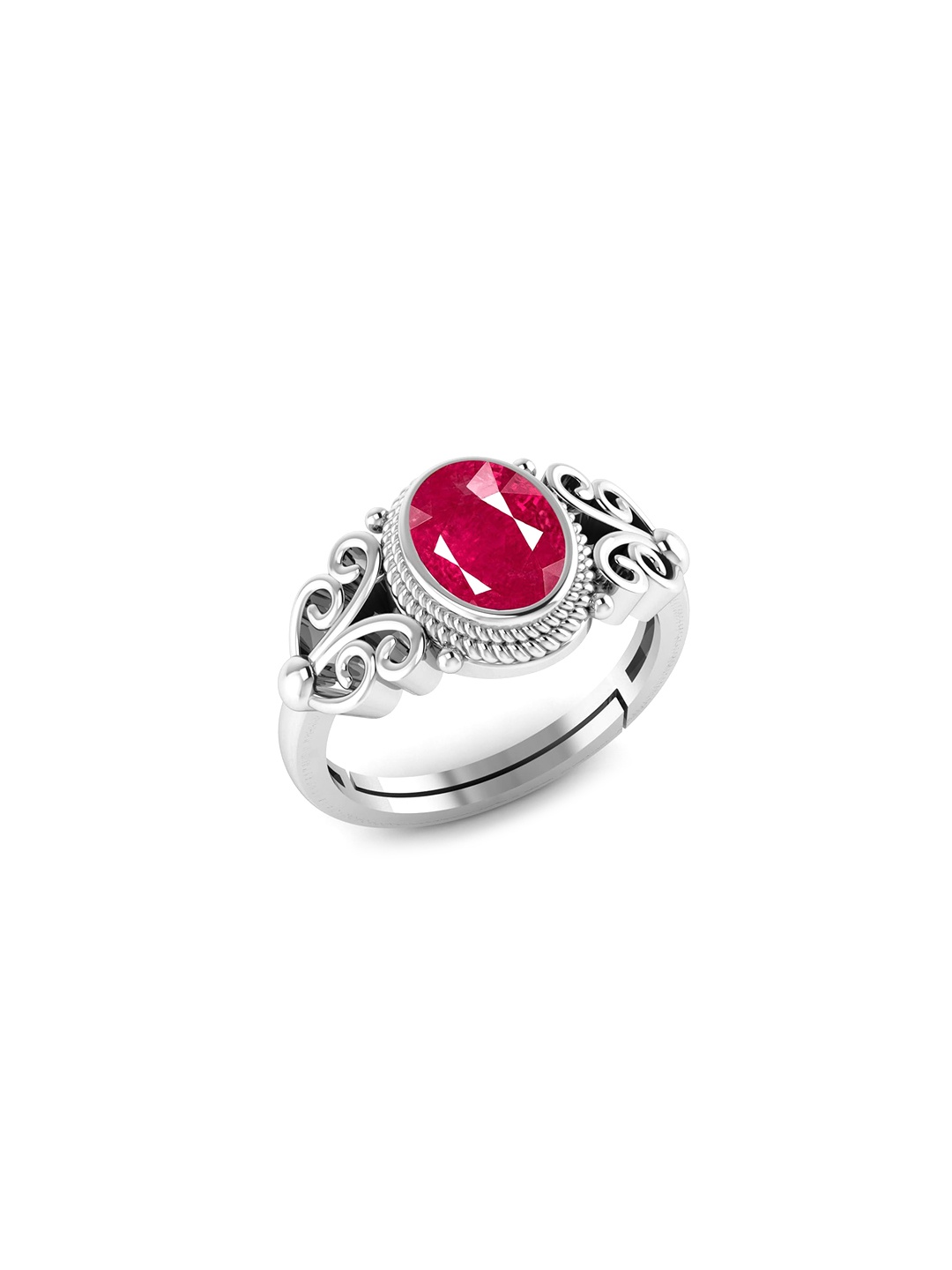 

LMDPRAJAPATIS Unisex Embellished Ring, Silver