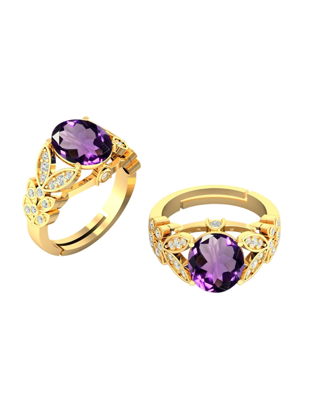 

LMDPRAJAPATIS Unisex Embellished Ring, Gold