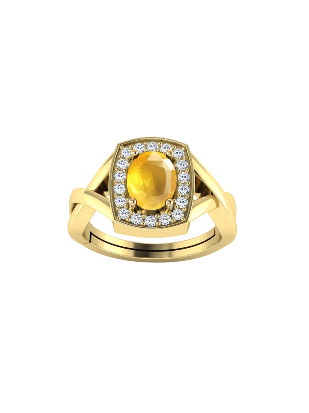 

LMDPRAJAPATIS Unisex Embellished Ring, Yellow