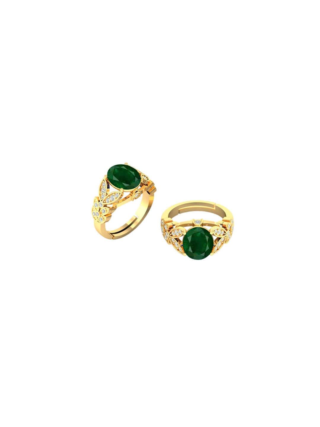 

LMDPRAJAPATIS Unisex Embellished Ring, Green