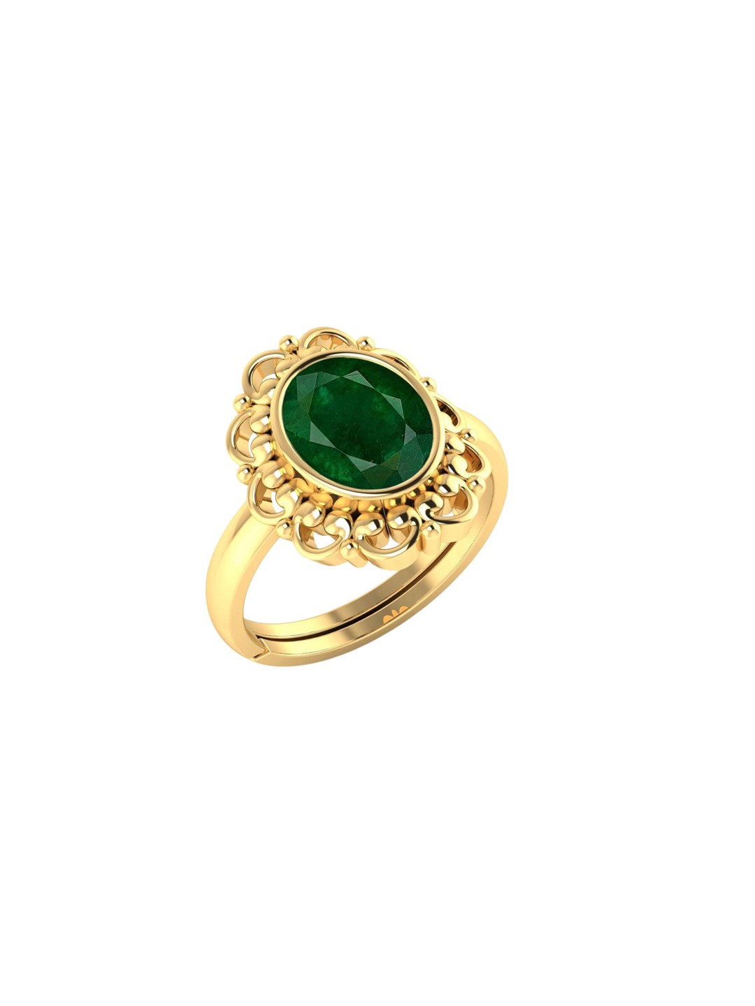 

LMDPRAJAPATIS Unisex Embellished Ring, Green