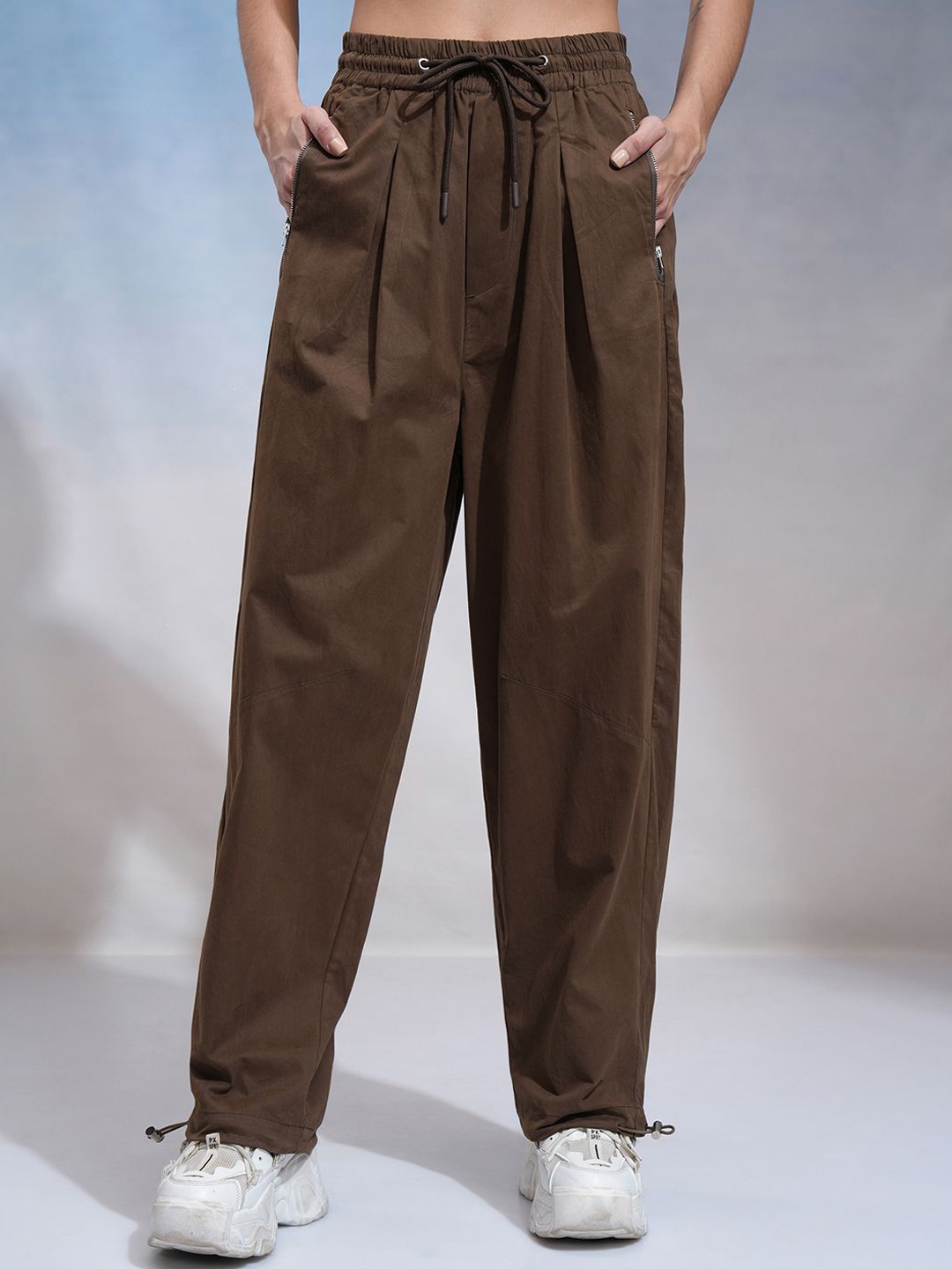 

Street By Tokyo Talkies Women Pleated Trousers, Brown