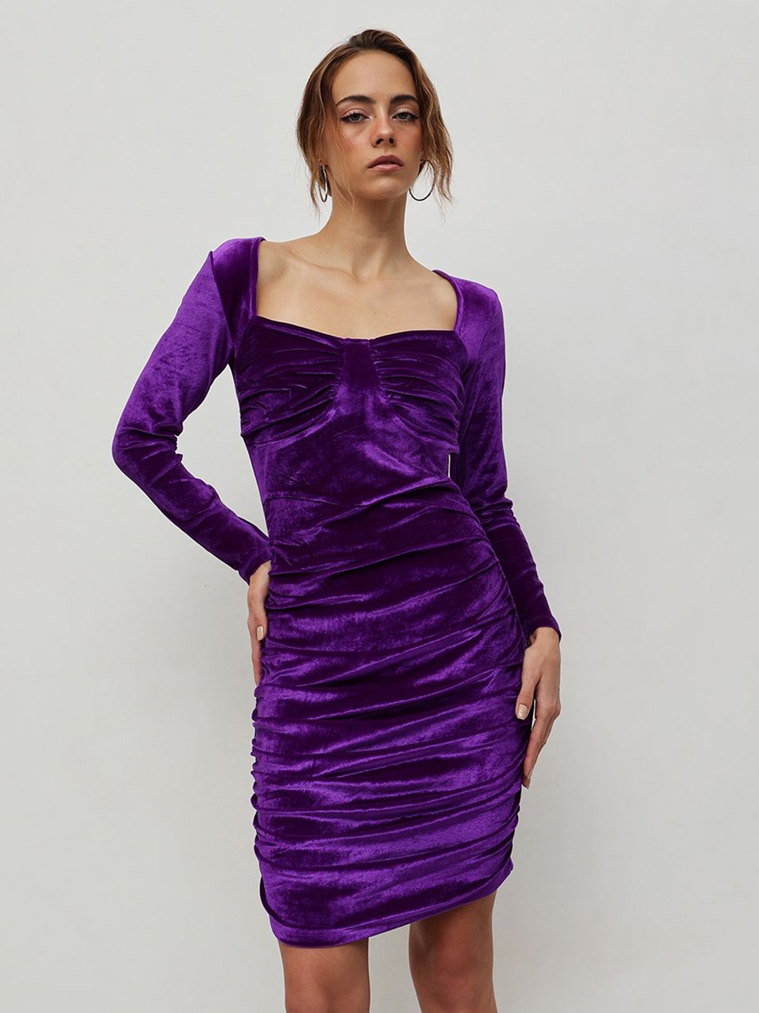 

STREET 9 Velvet Bodycon Dress, Purple