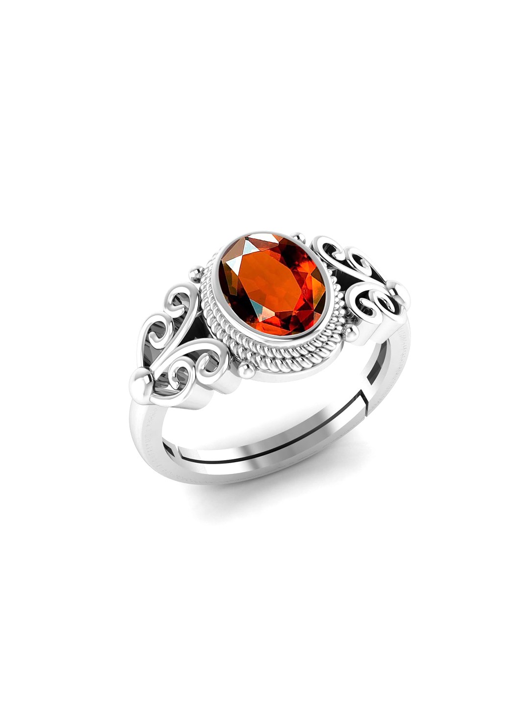 

LMDPRAJAPATIS Unisex Embellished Ring, Silver