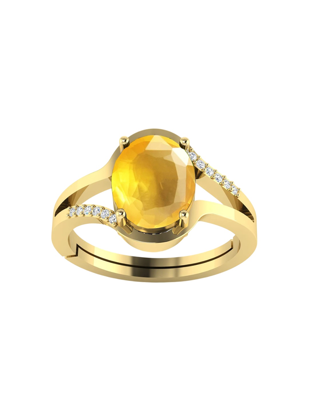 

LMDPRAJAPATIS Unisex Embellished Ring, Yellow