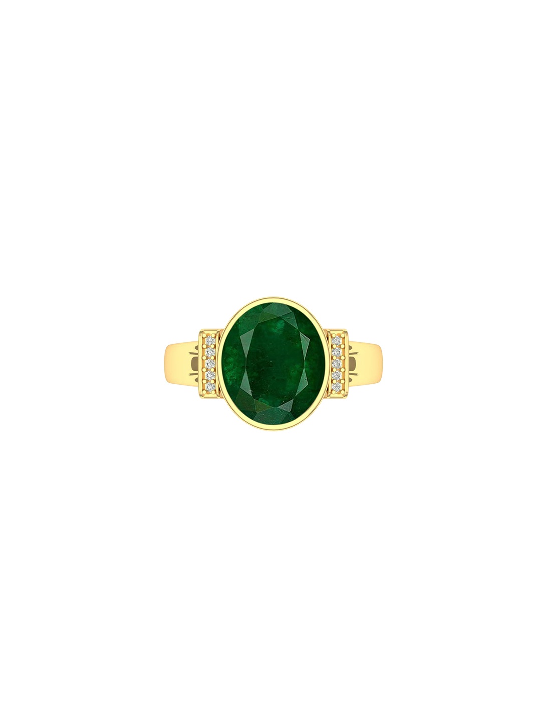 

LMDPRAJAPATIS Unisex 9.25 Ratti 8.50 Carat Original Emerald Astrological Gemstone Gold Ring For Women And s, Green