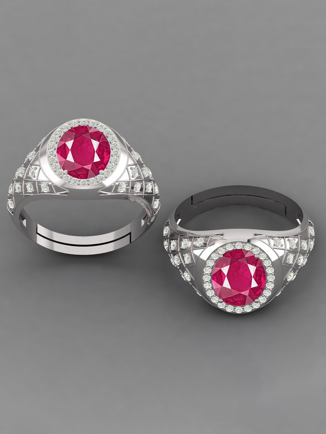 

LMDPRAJAPATIS Unisex Embellished Ring, Silver