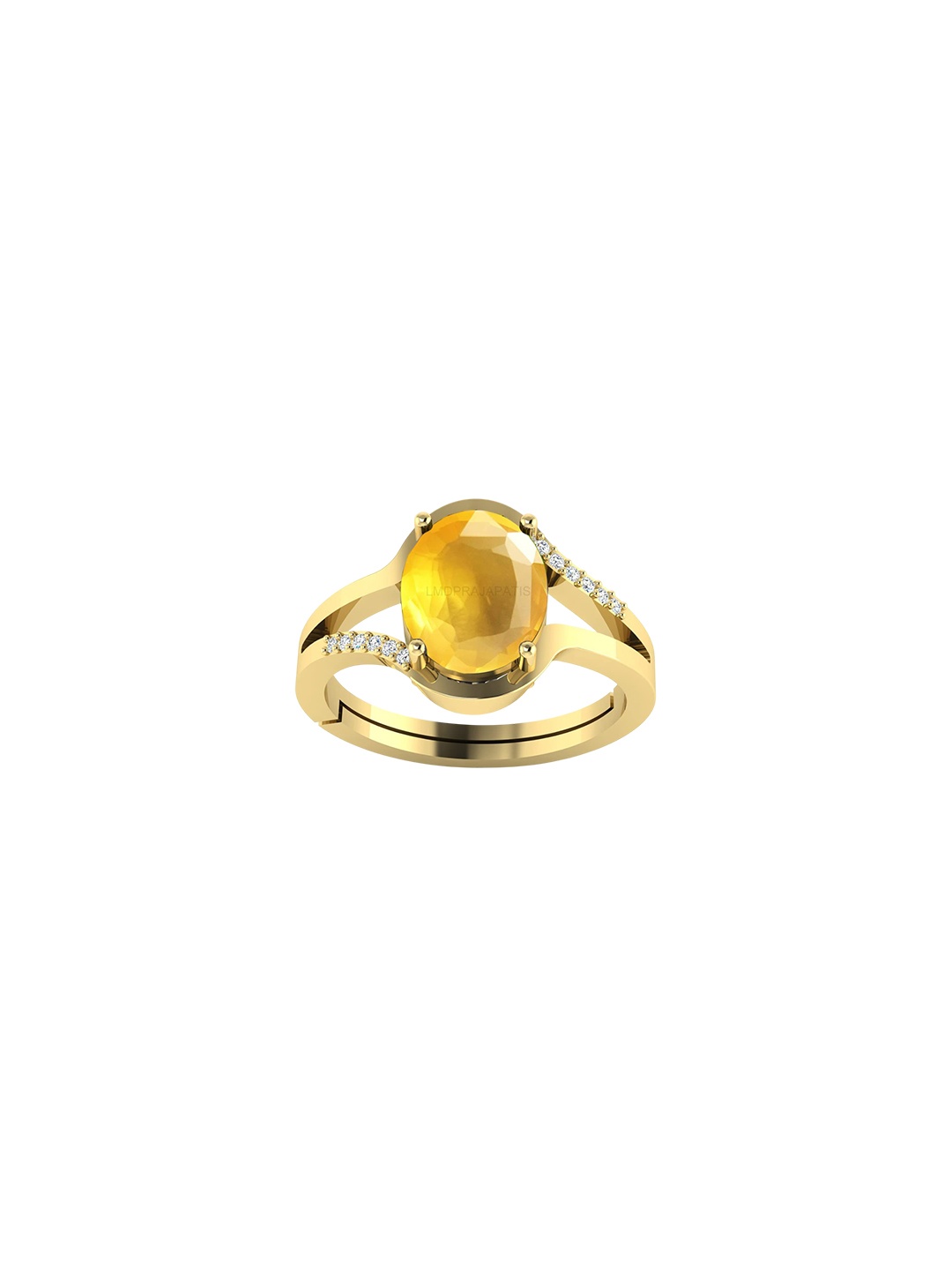 

LMDPRAJAPATIS Unisex Embellished Ring, Yellow