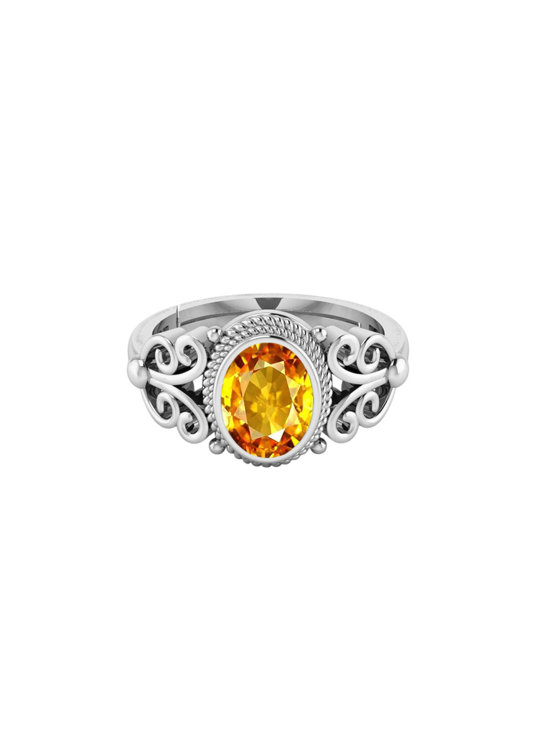 

LMDPRAJAPATIS Unisex Embellished Ring, Silver
