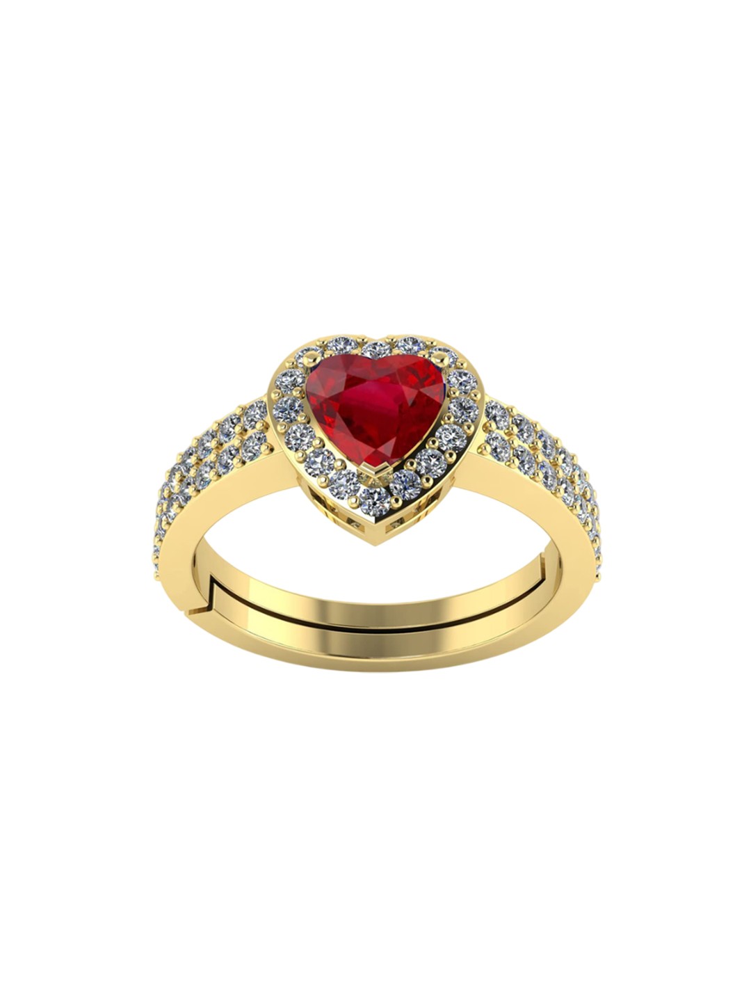 

LMDPRAJAPATIS Unisex Embellished Ring, Red