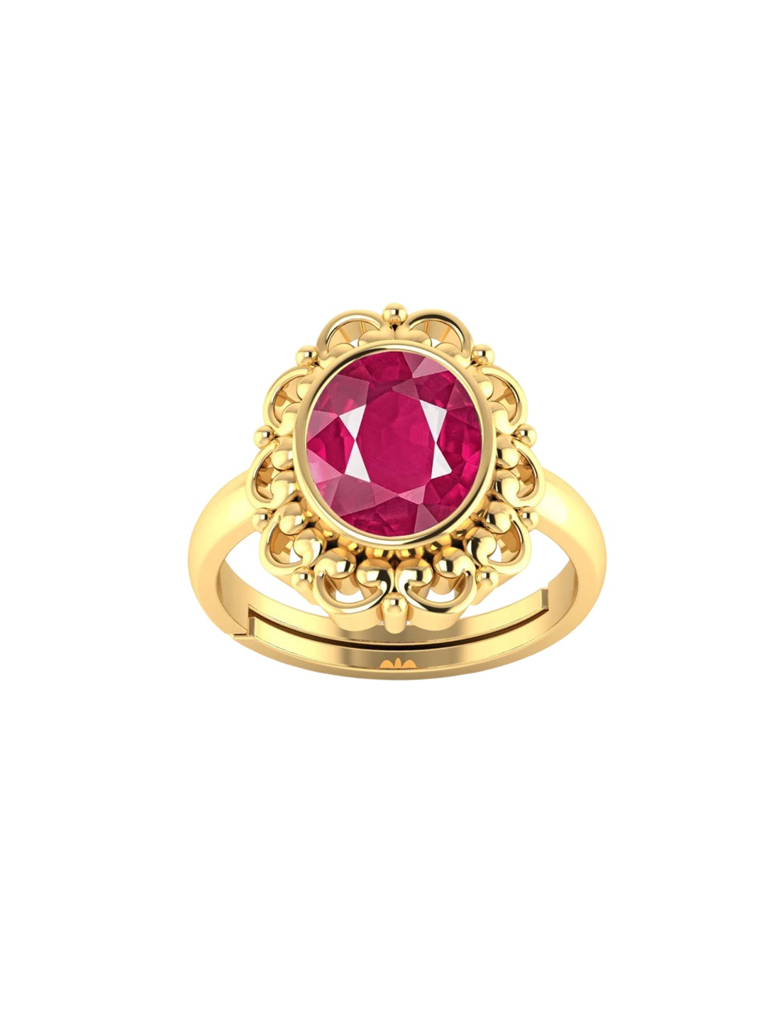 

LMDPRAJAPATIS Unisex Embellished Ring, Red