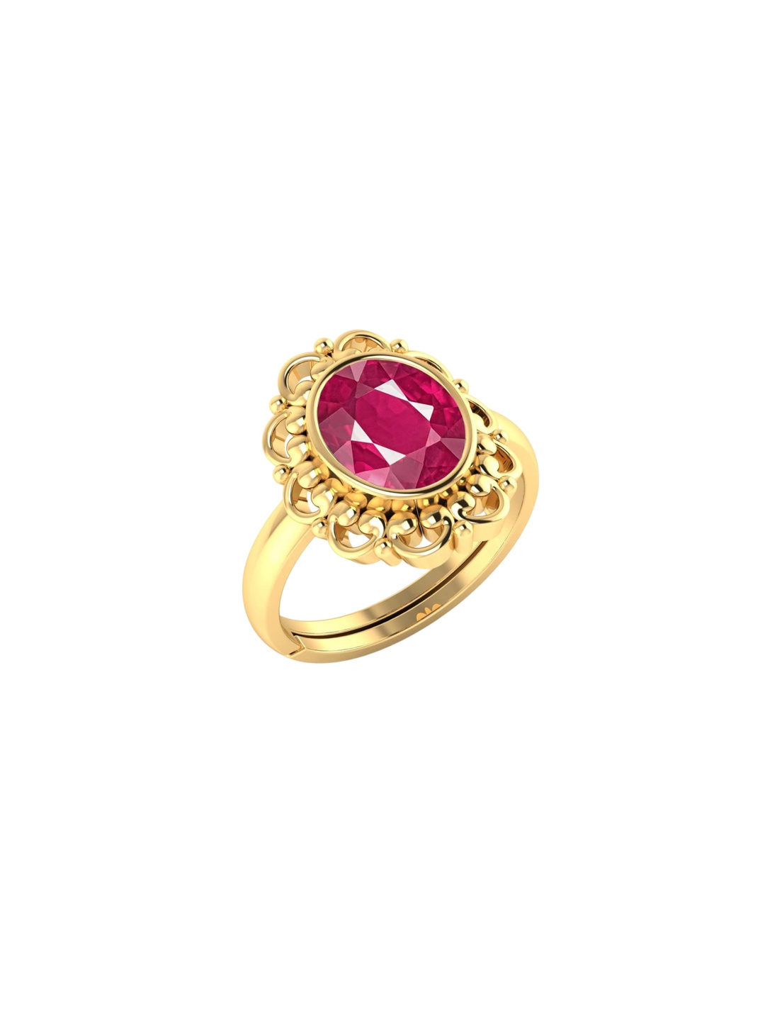 

LMDPRAJAPATIS Unisex Embellished Ring, Red