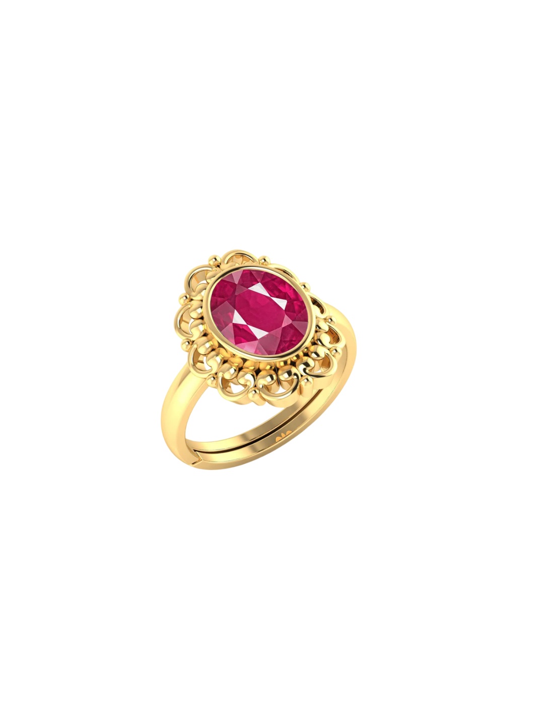 

LMDPRAJAPATIS Unisex Embellished Ring, Red