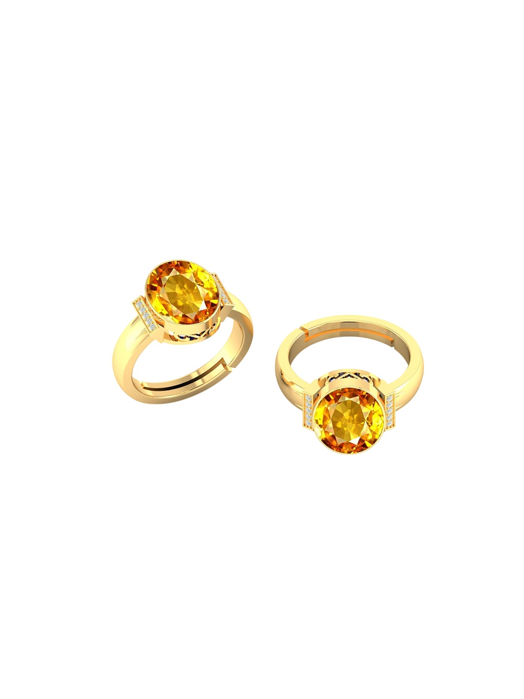 

LMDPRAJAPATIS Unisex Embellished Ring, Yellow