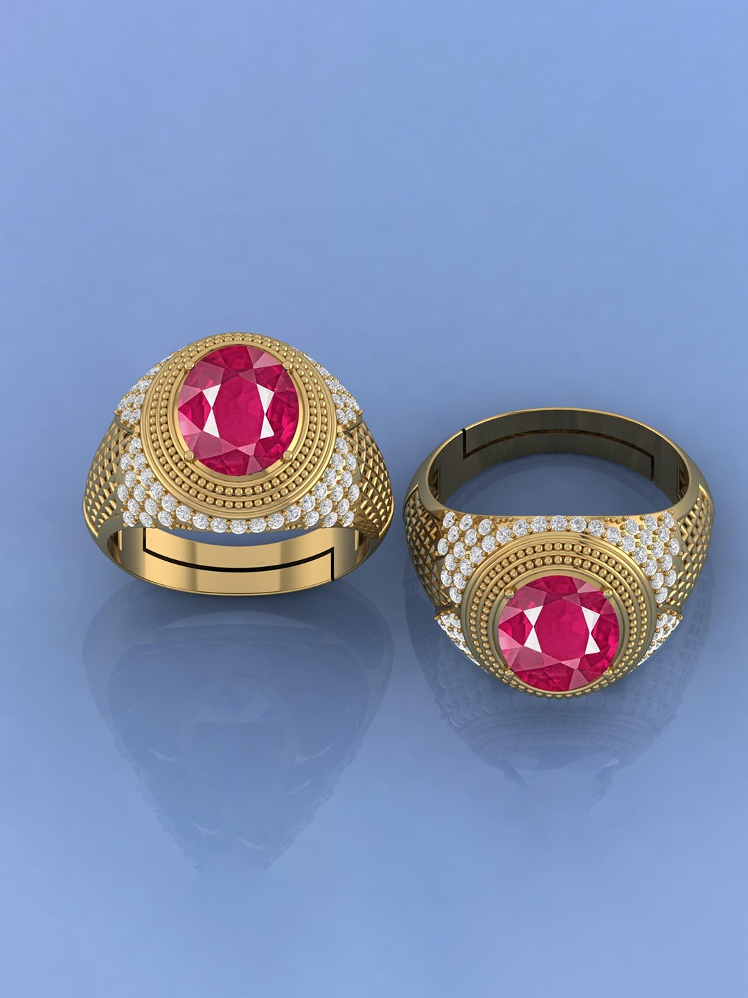 

LMDPRAJAPATIS Unisex Embellished Ring, Gold