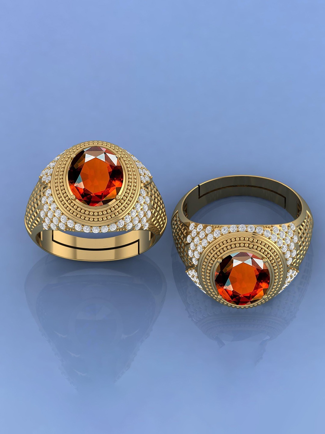 

LMDPRAJAPATIS Unisex Embellished Ring, Gold