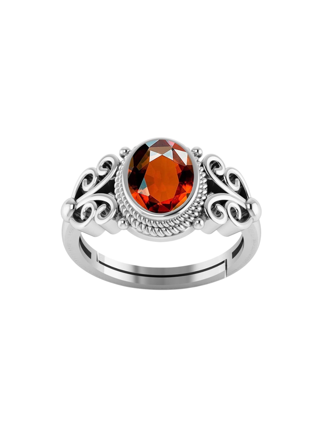 

LMDPRAJAPATIS Unisex Embellished Ring, Silver