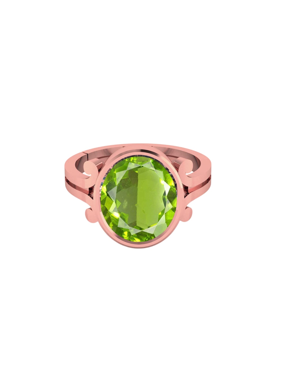 

LMDPRAJAPATIS Unisex 7.25 Ratti 6.50 Carat Natural Peridot Stone Gemstone Rose Gold Ring For Women, Green