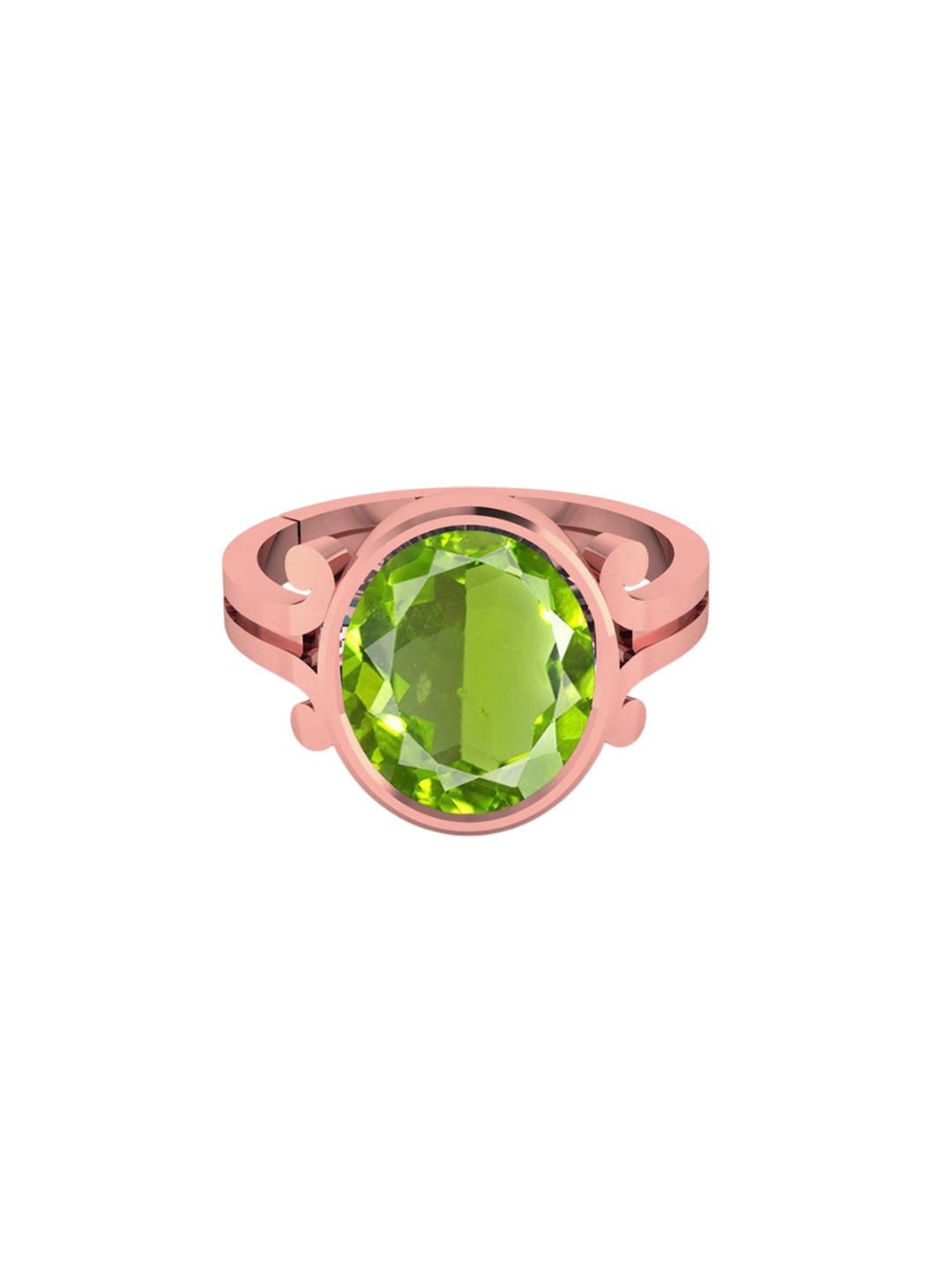 

LMDPRAJAPATIS Unisex 4.25 Ratti 3.50 Carat Natural Peridot Stone Gemstone Rose Gold Ring For Women, Green