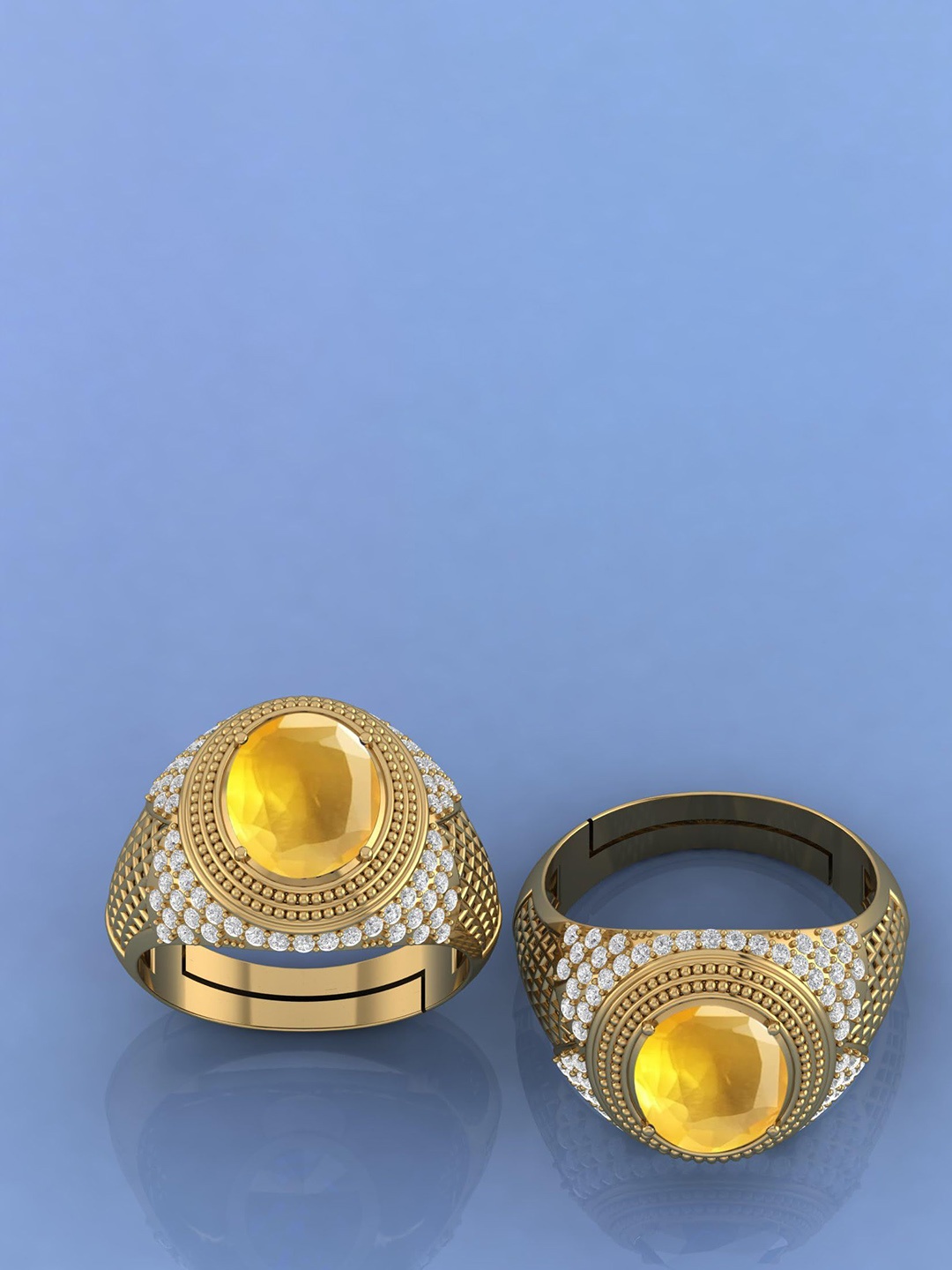 

LMDPRAJAPATIS Unisex Embellished Ring, Gold
