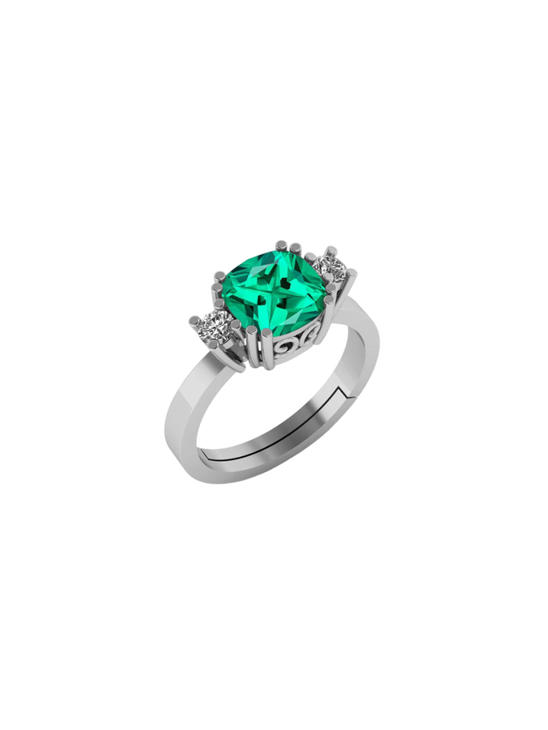 

LMDPRAJAPATIS Unisex Embellished Ring, Green