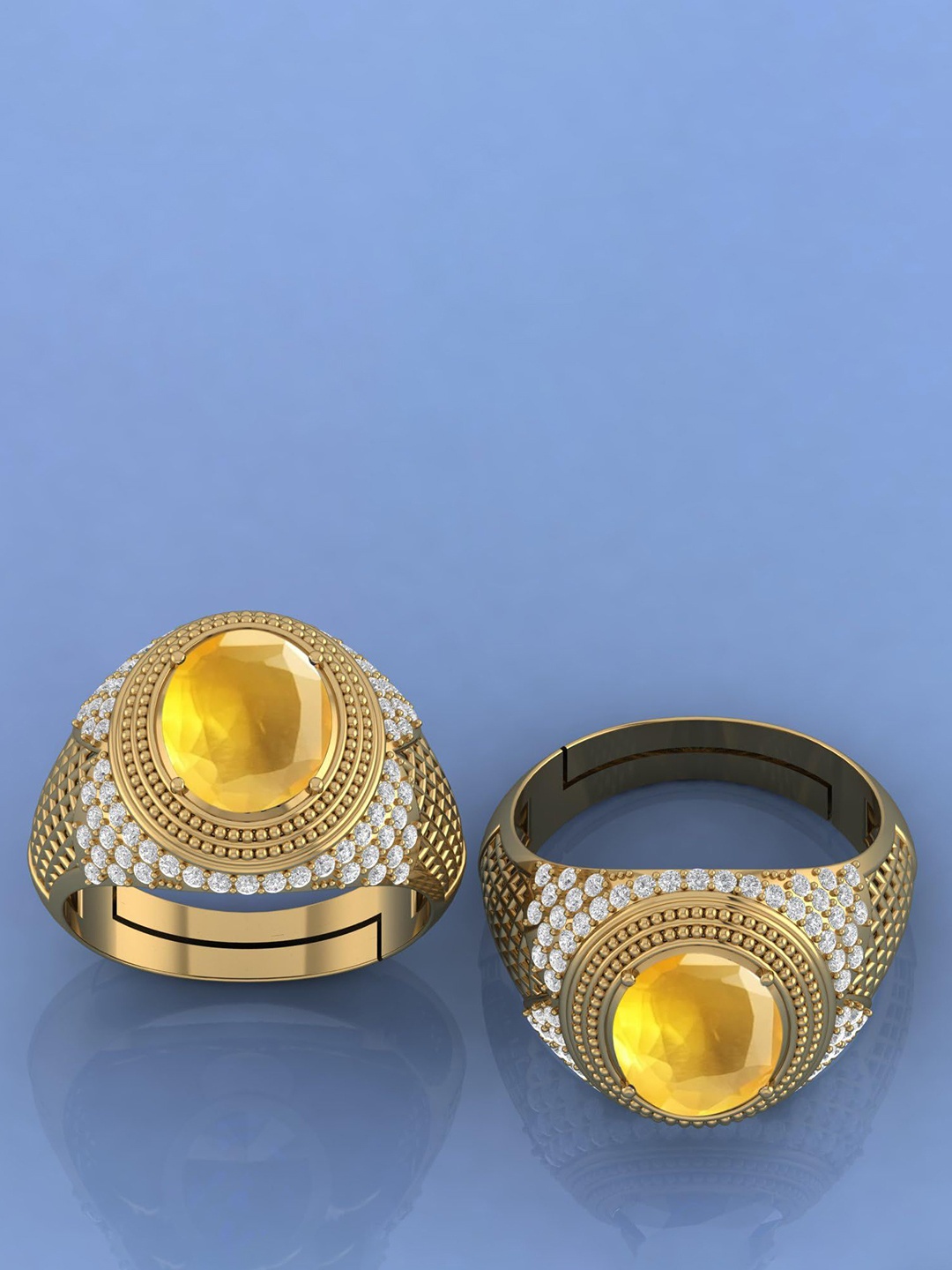 

LMDPRAJAPATIS Unisex Embellished Ring, Gold