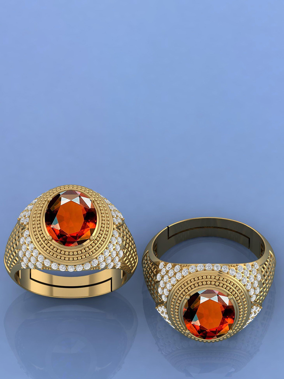 

LMDPRAJAPATIS Unisex Embellished Ring, Gold
