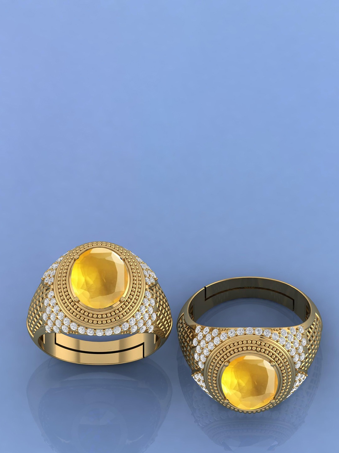 

LMDPRAJAPATIS Unisex Embellished Ring, Gold