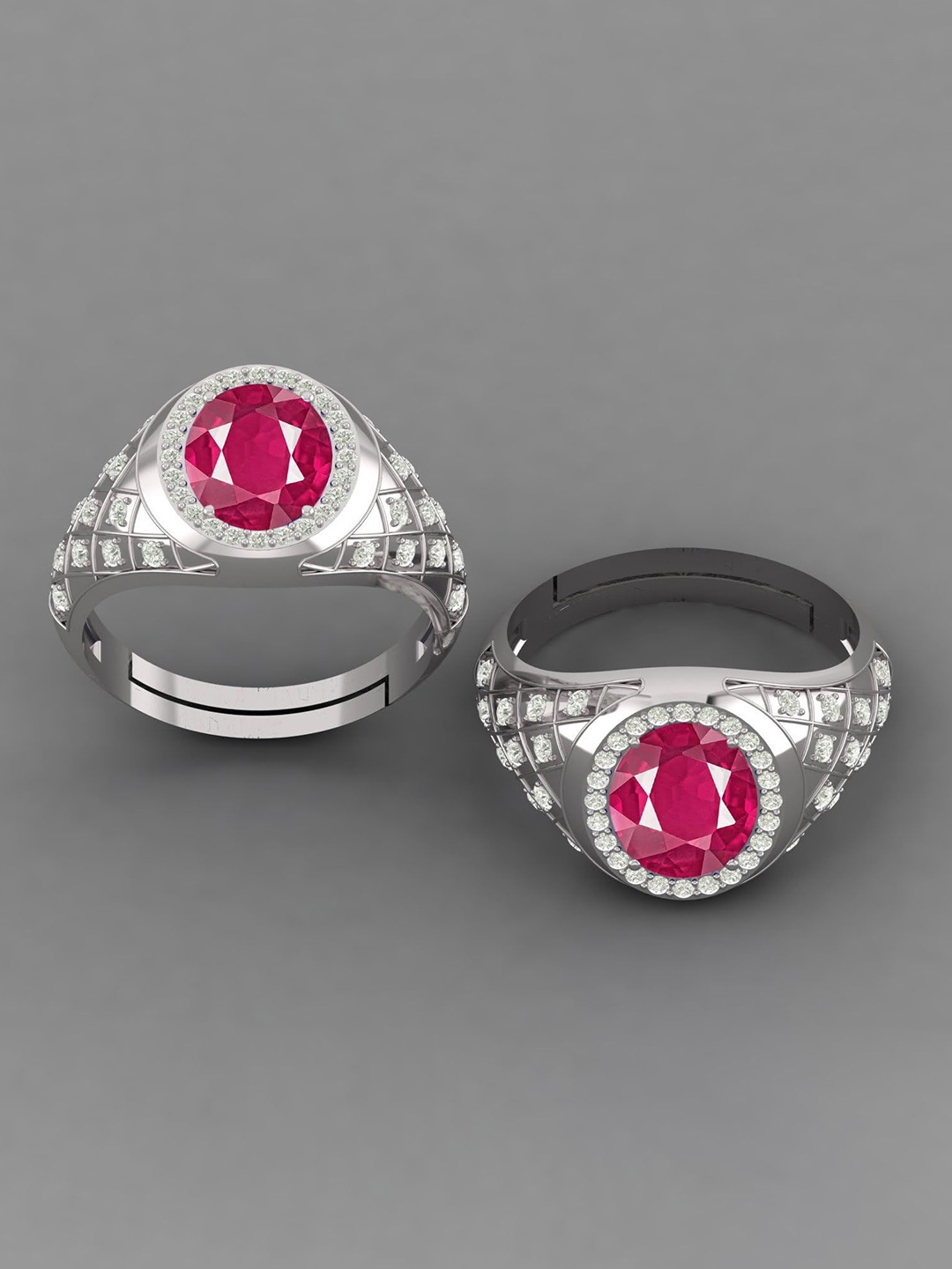 

LMDPRAJAPATIS Unisex Embellished Ring, Silver