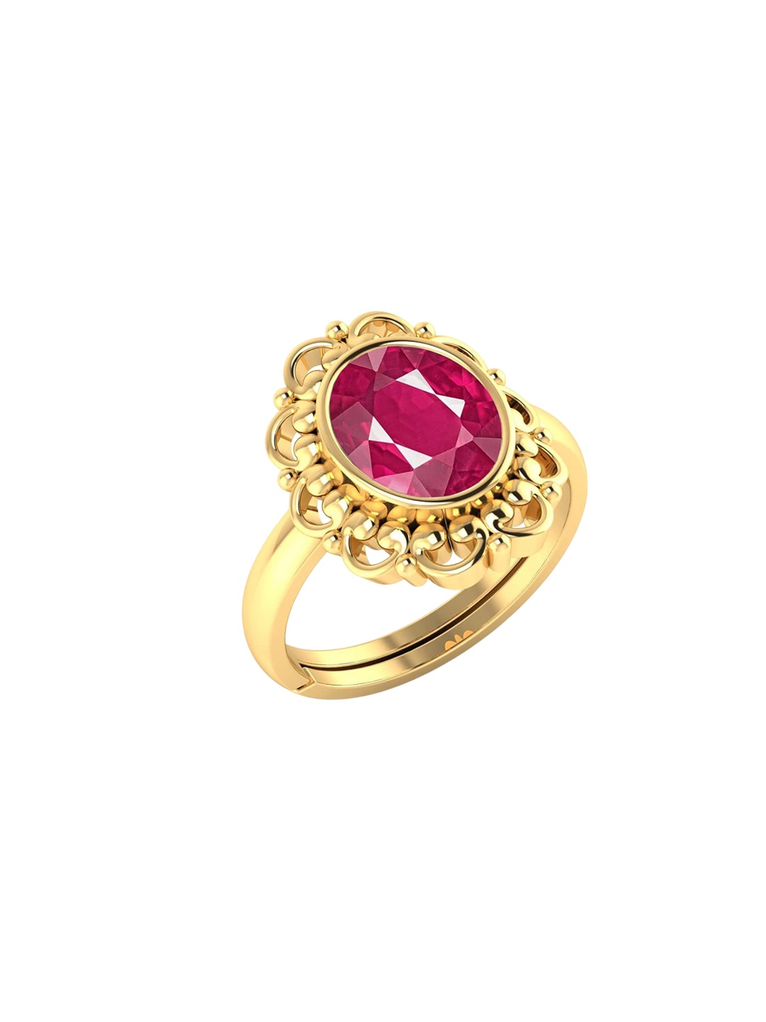 

LMDPRAJAPATIS Unisex Embellished Ring, Red