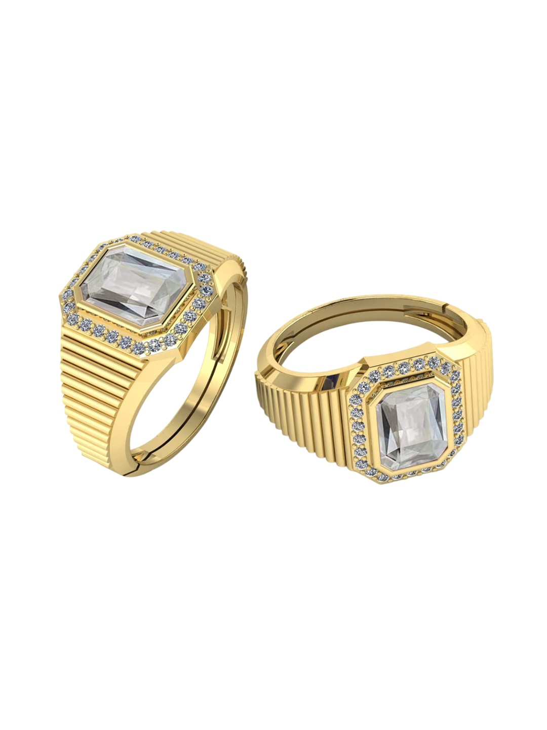

LMDPRAJAPATIS Unisex Embellished Ring, White