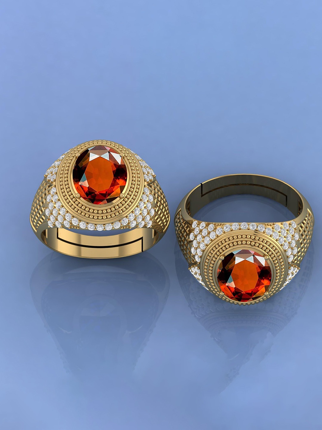 

LMDPRAJAPATIS Unisex Embellished Ring, Gold