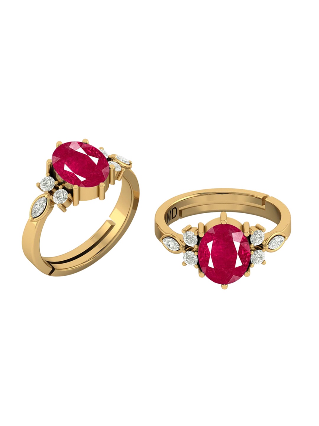 

LMDPRAJAPATIS Unisex Embellished Ring, Gold