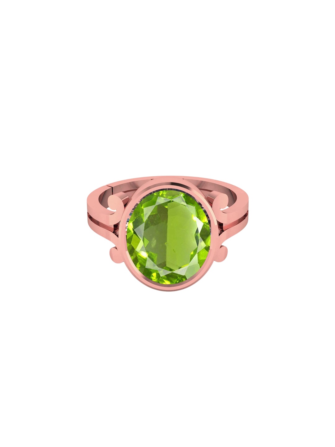 

LMDPRAJAPATIS Unisex 6.25 Ratti 5.50 Carat Natural Peridot Stone Gemstone Rose Gold Ring For Women, Green