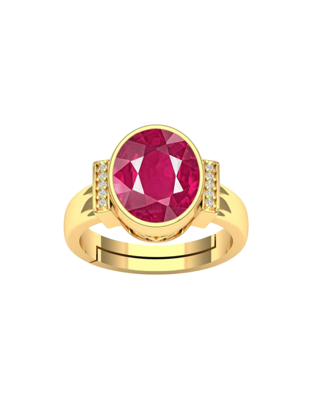 

LMDPRAJAPATIS Unisex Embellished Ring, Red
