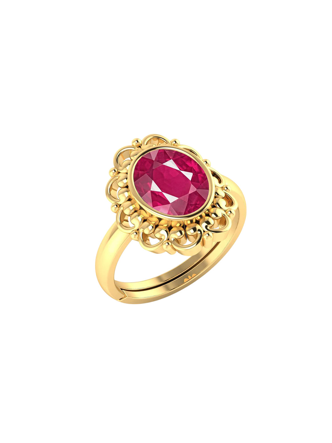 

LMDPRAJAPATIS Unisex Embellished Ring, Red
