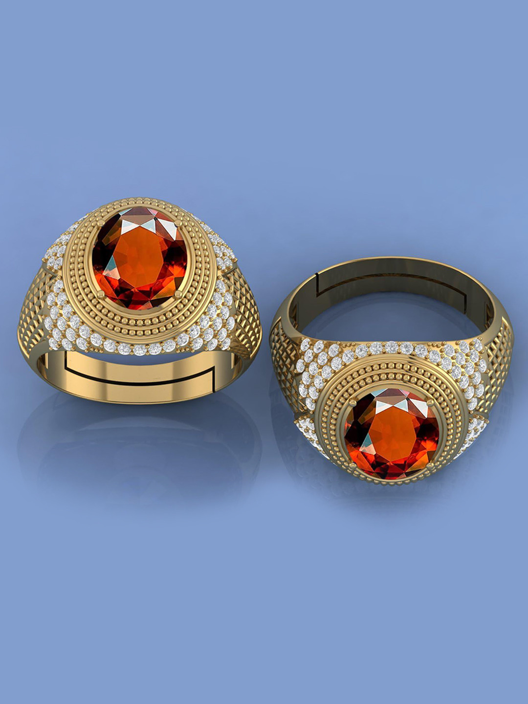 

LMDPRAJAPATIS Unisex Embellished Ring, Gold