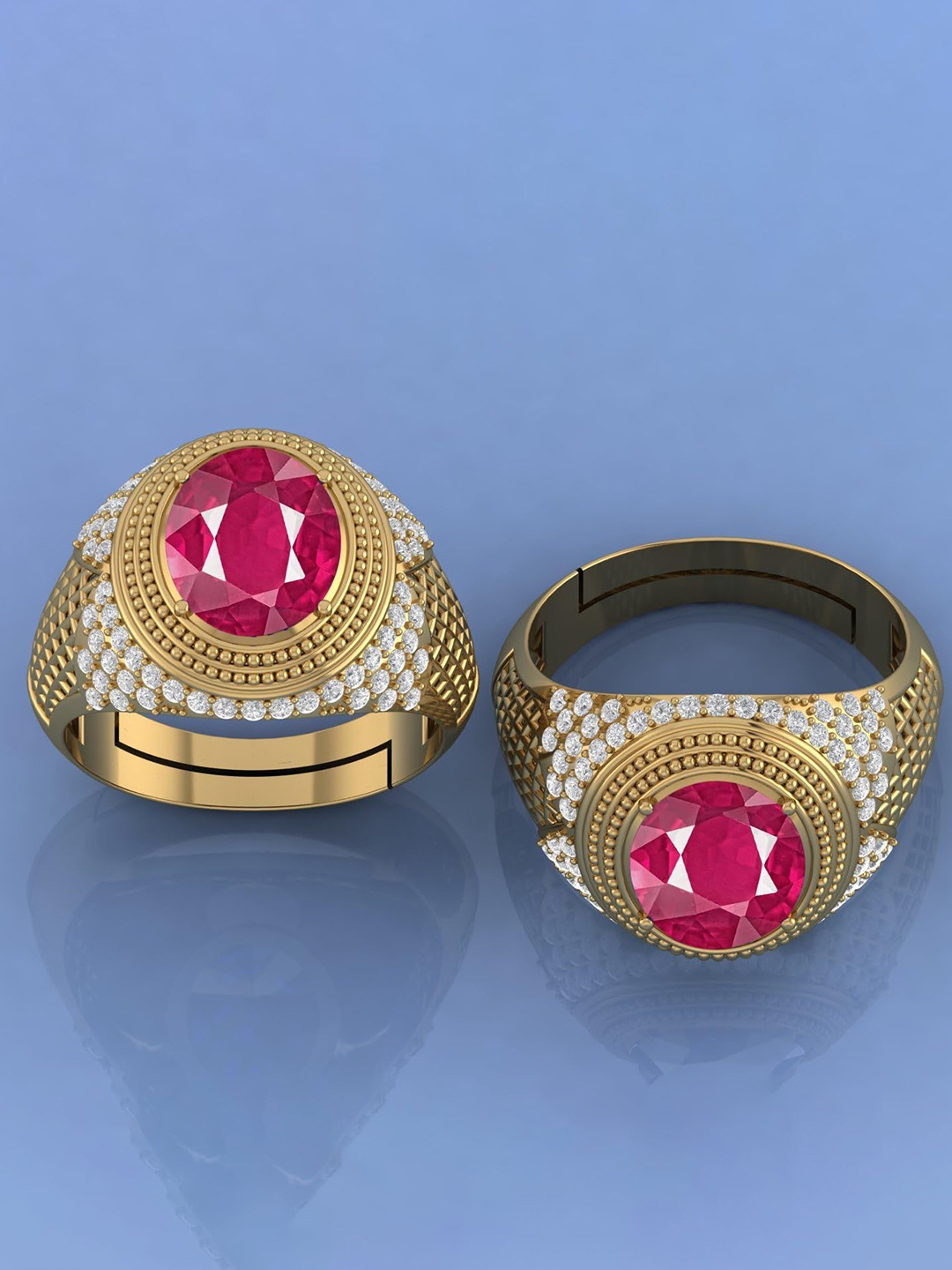 

LMDPRAJAPATIS Unisex Embellished Ring, Gold