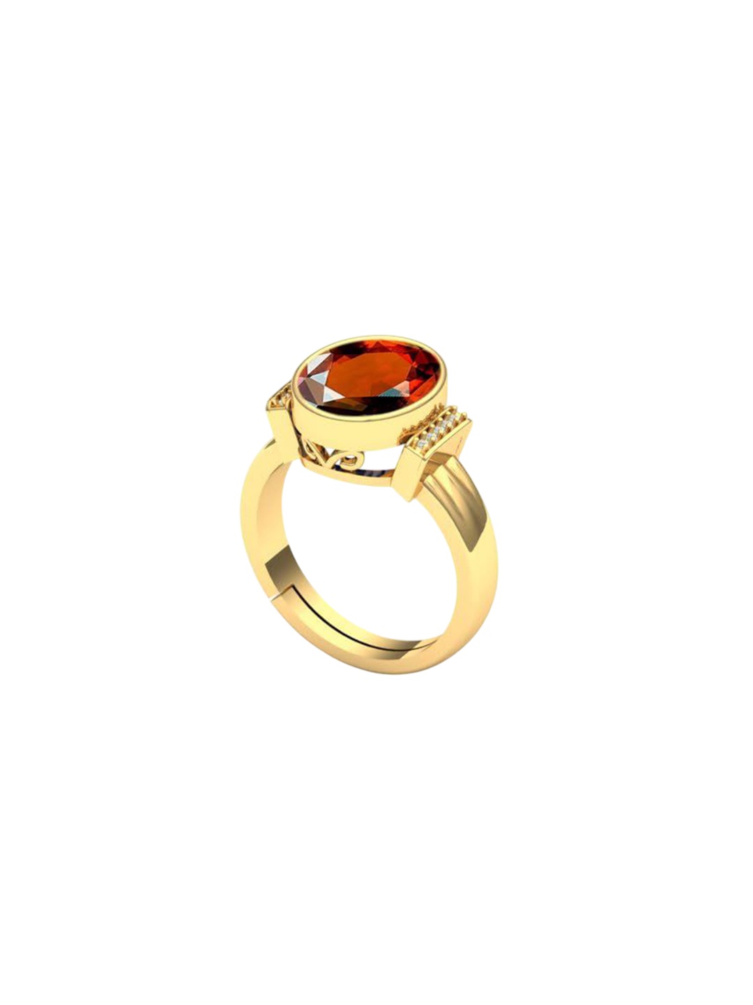 

LMDPRAJAPATIS Unisex 5.25 Ratti 4.50 Carat Natural And Certified Gomed Gemstone Zirconia Ring For Women And Men, Brown