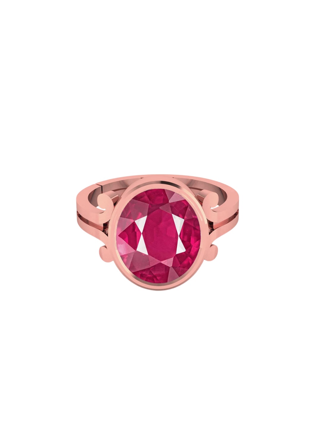 

LMDPRAJAPATIS Unisex 8.25 Ratti 7.50 Carat Certified Ruby Manik Gemstone Rose Gold Adjustable Ring For Women, Red