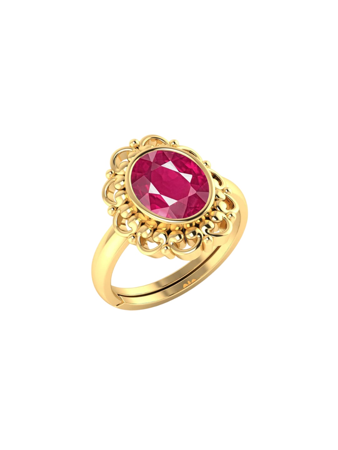 

LMDPRAJAPATIS Unisex Embellished Ring, Red