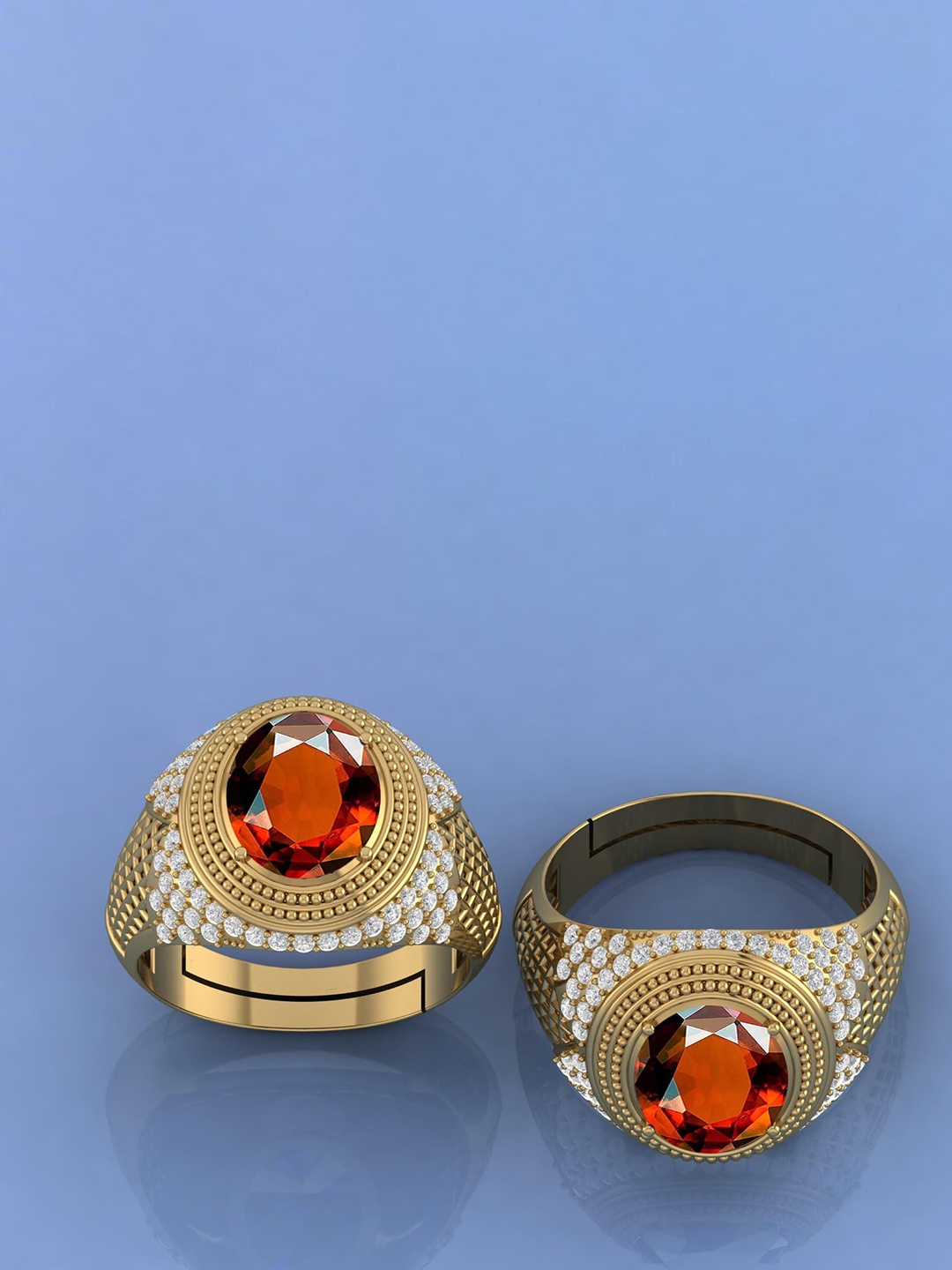 

LMDPRAJAPATIS Unisex Embellished Ring, Gold