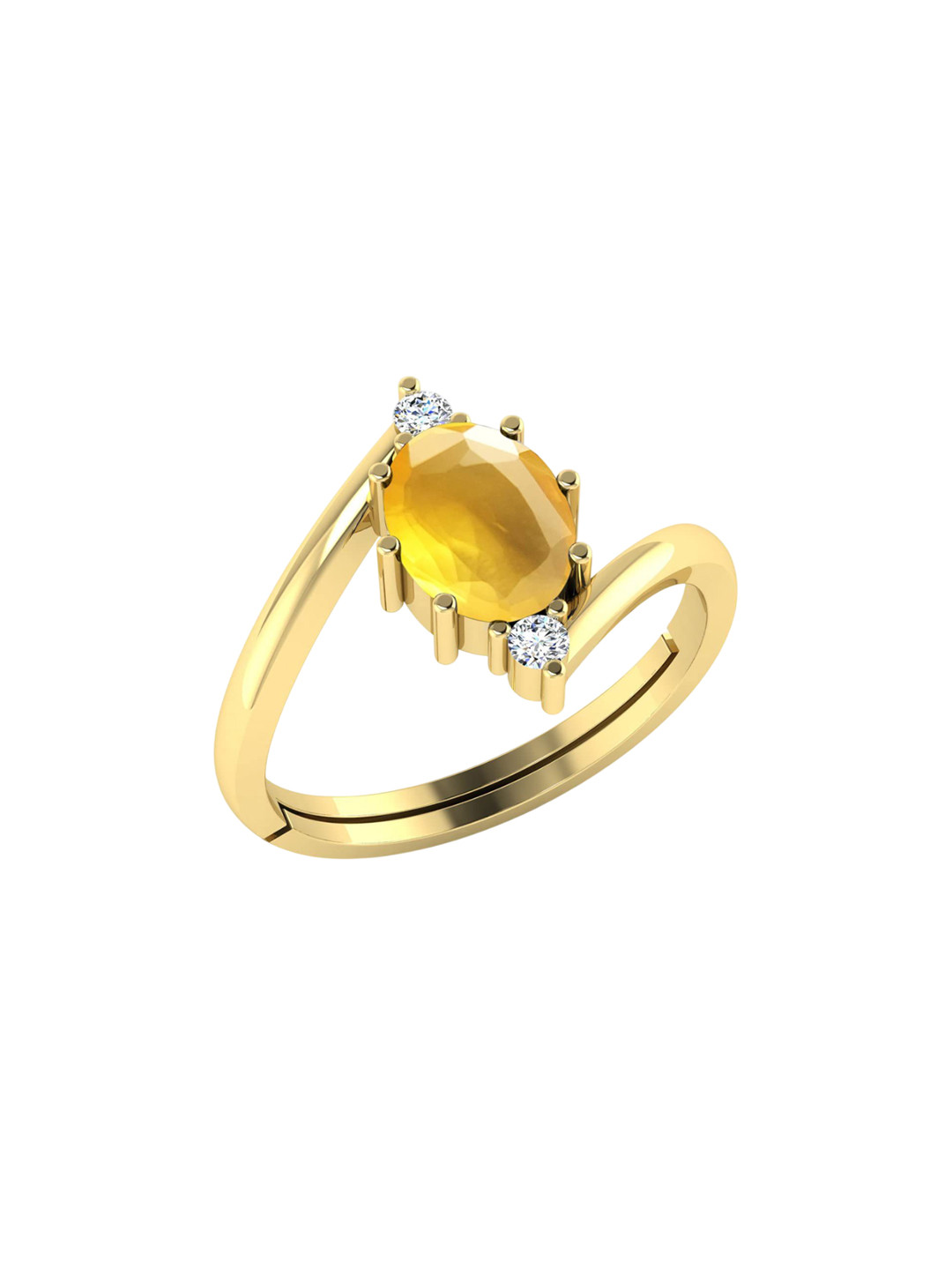 

LMDPRAJAPATIS Unisex Embellished Ring, Yellow