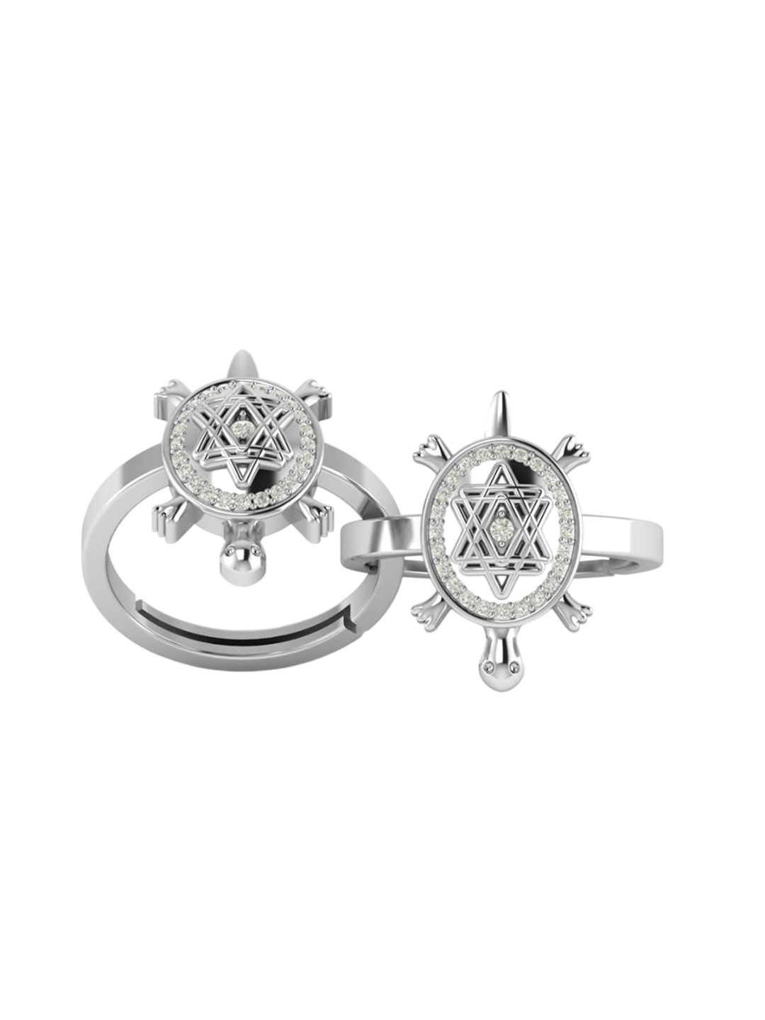 

LMDPRAJAPATIS Unisex Embellished Ring, Silver