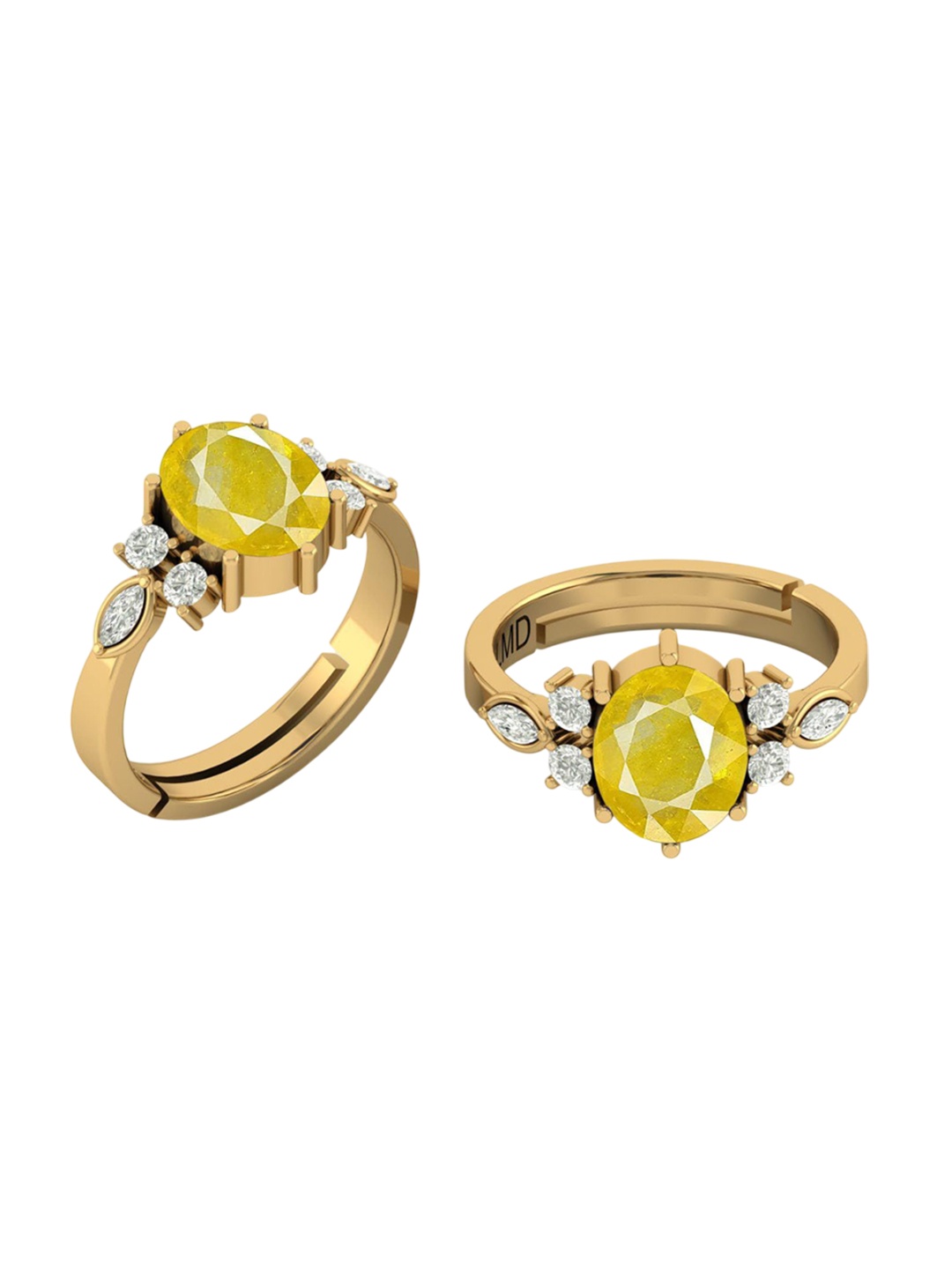 

LMDPRAJAPATIS Unisex Embellished Ring, Yellow