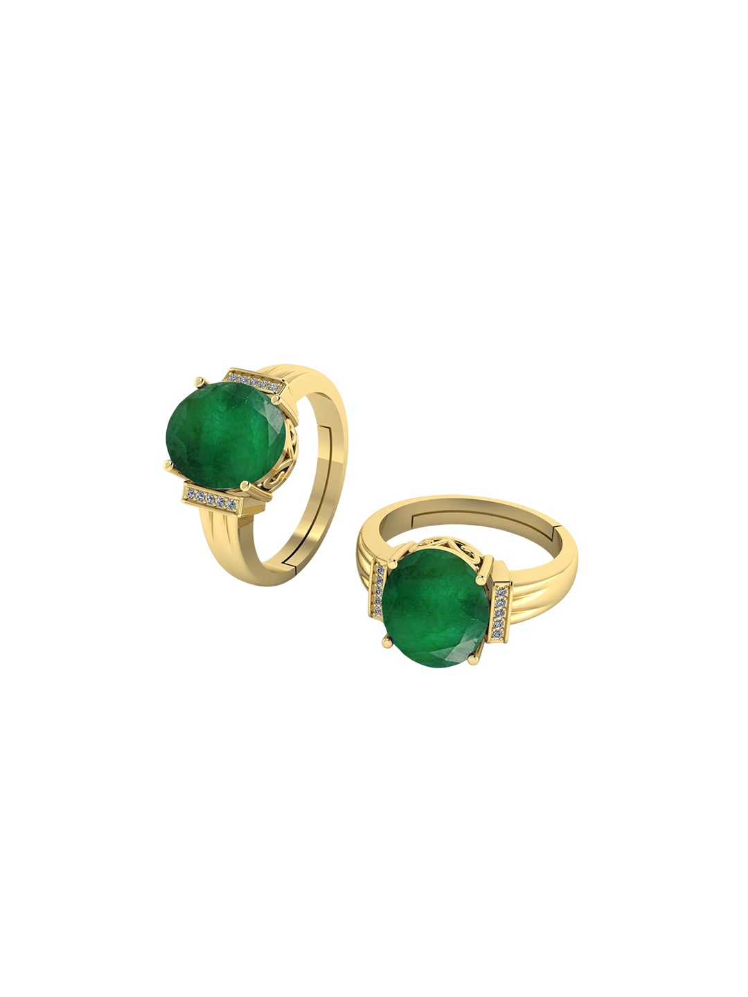 

LMDPRAJAPATIS Unisex Embellished Ring, Green