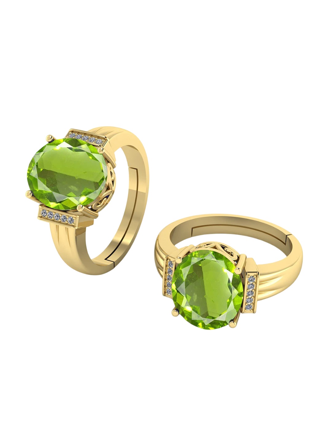 

LMDPRAJAPATIS Unisex Embellished Ring, Green