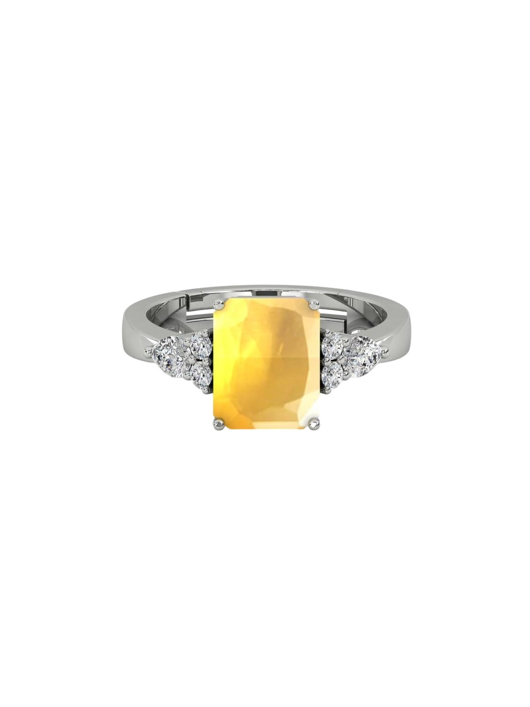 

LMDPRAJAPATIS Unisex Embellished Ring, Silver